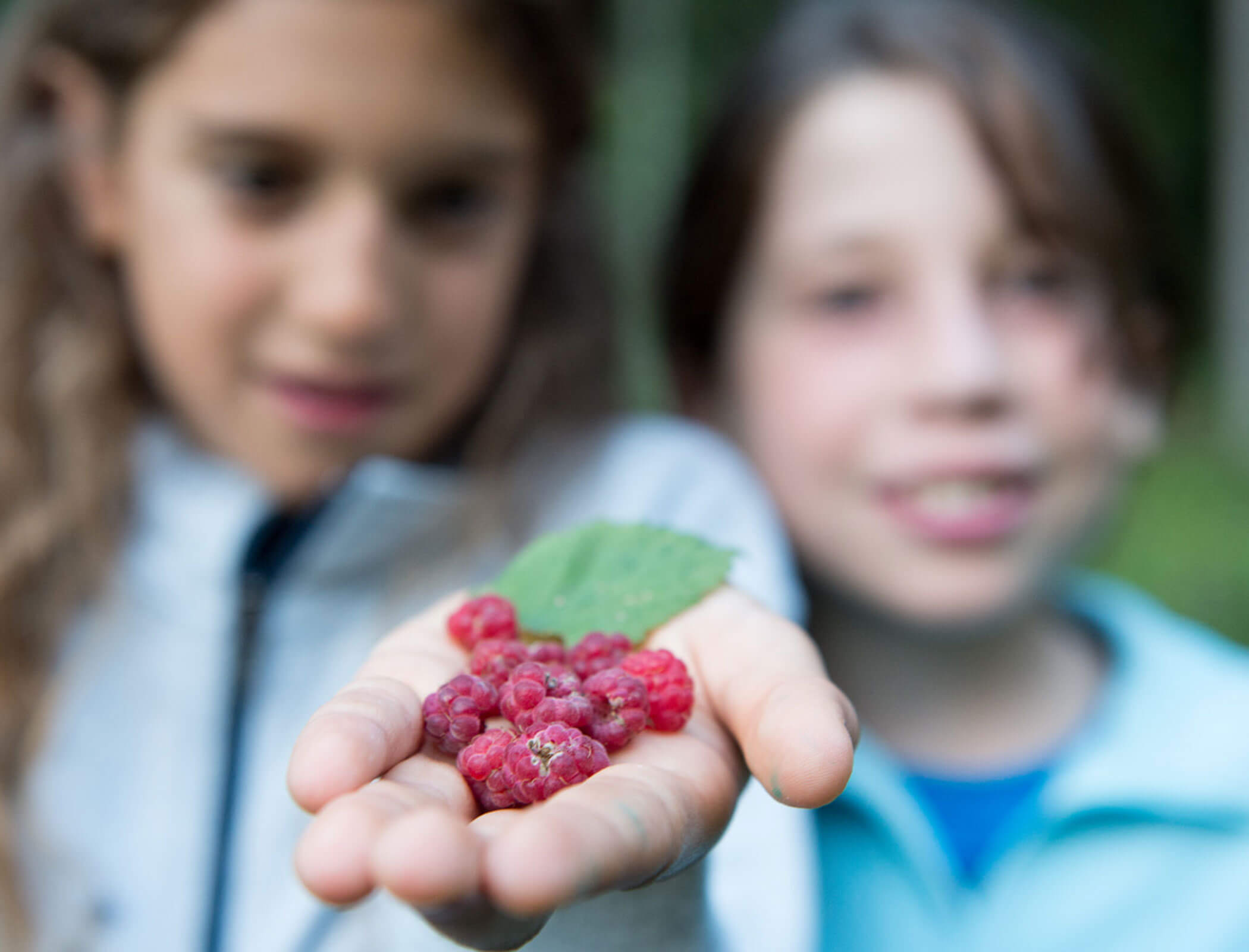 Due bambini con una manciata di lamponi - Bad Ratzes
